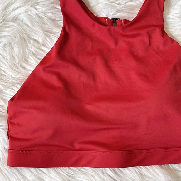 Andie Swim Luzon Red High Neck Bikini Top Large - Picture 2 of 9